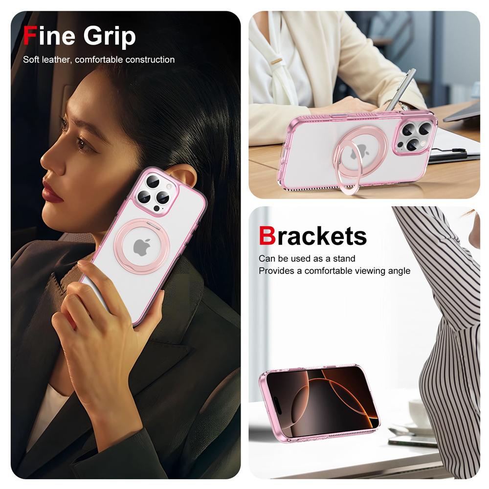 KEYSION Coque de protection pour iPhone 16 Pro Max 16 Plus avec bouton de contrôle tactile et anneau magnétique MagSafe 360, chargement sans fil, mat et transparent