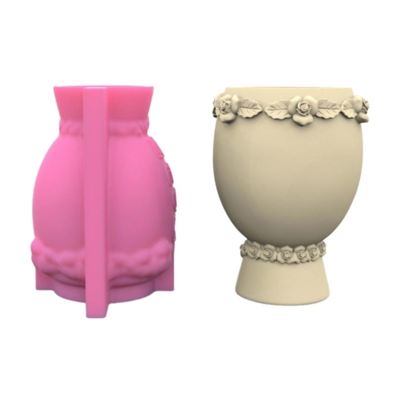 Flower Vase Silicone Mold  Crafting Tool Face Shaped Succulent Vase Molds Concrete Silicone Mold for  Flowerpot