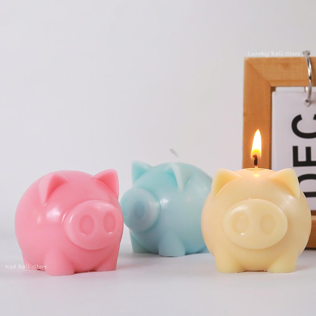 3D Cartoon Pig Candle Silicone Mold New Piggy Soap Resin Plaster Making Tool Cute Animal Chocolate Ice Cube Mold Desk Decor Gift