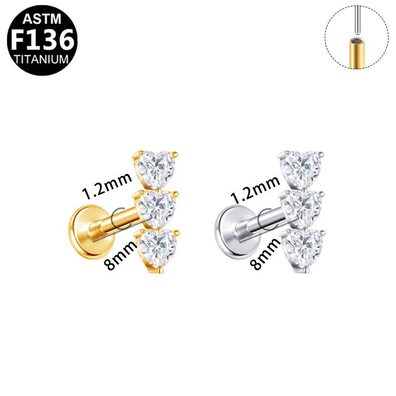 Elegant G23 Titanium Lip and Cartilage Piercing Studs