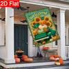 2D Flat - 2D Flat Thanksgiving Autumn Green Truck Pumpkin Welcome Garden Flag (2)  Outdoor Garden Flag Double-Sided Home Decoration Courtyard Decorati