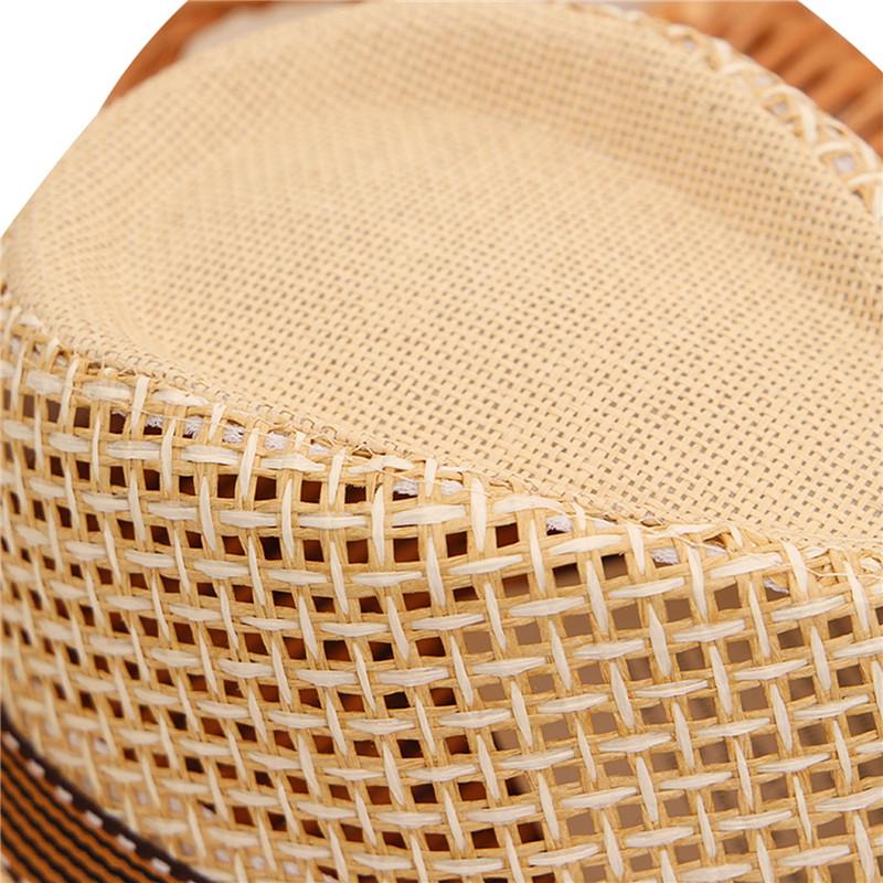 Kids Straw Hat Vintage Roll-Up Brim Uv Protection Summer British Sun Cap For Boys And Girls Cowboy Hat