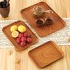 Rectangular Wood Grain Serving Tray for Cake, Fruit, Coffee, Dessert, and Storage