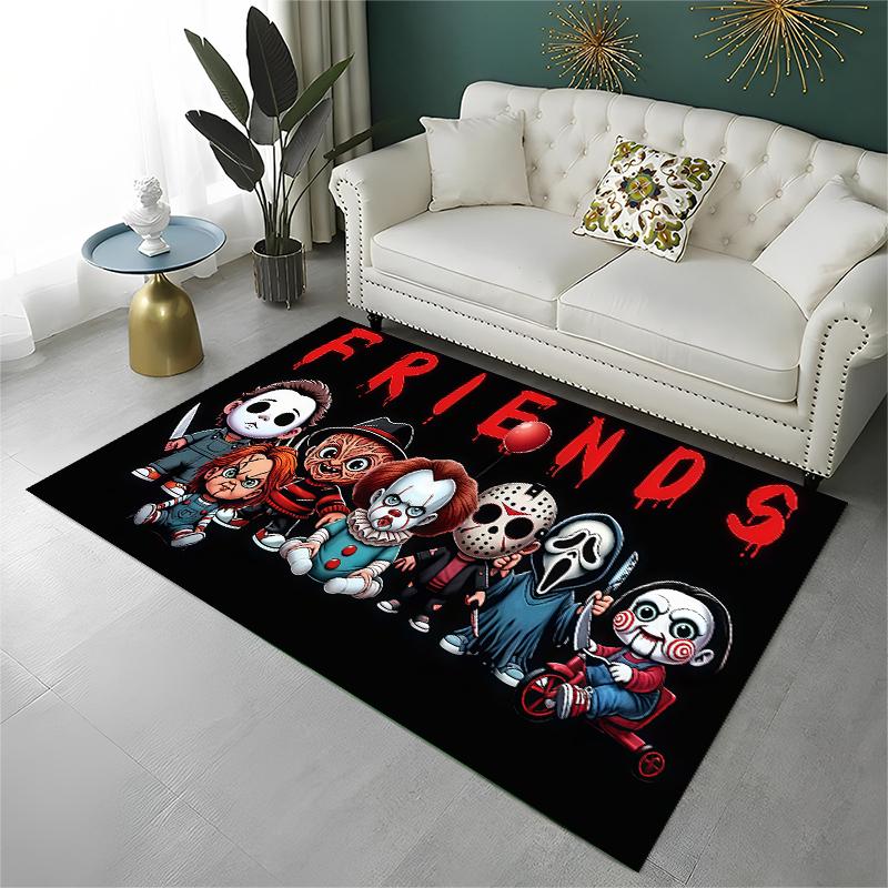Horror Movie Character Chucky S-Scream Cartoon Carpet Rug for Playroom Bedroom Living Room Sofa Home Decor,Area Rug Non-slip