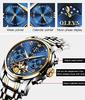 OLEVS Men's Automatic Watch, Stylish Mechanical Wristwatch, Father's Day Gift, Popular Business Watch, Luminous, Cool, Waterproof, Fashionable, Date D