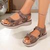 Summer Plus-size Thick-soled Shoes Casual Sandals One-line Sandals with Velcro