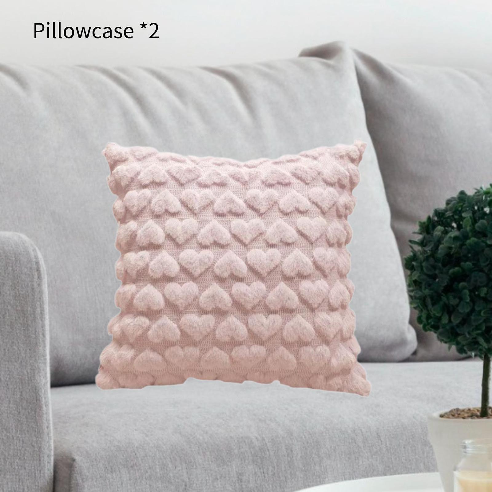 

2 шт. Плюшевые чехлы на подушки Многоцелевые Компактные Принадлежности Наволочка Чехол на декоративную подушку для кровати Спальни Гостиной Стула Дивана розовый