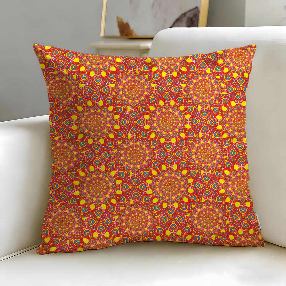 classic pattern Indian Ethnic Pattern Cushion Cover Soft EasyWash Pillow Case Versatile for Couch Bed Travel and Office