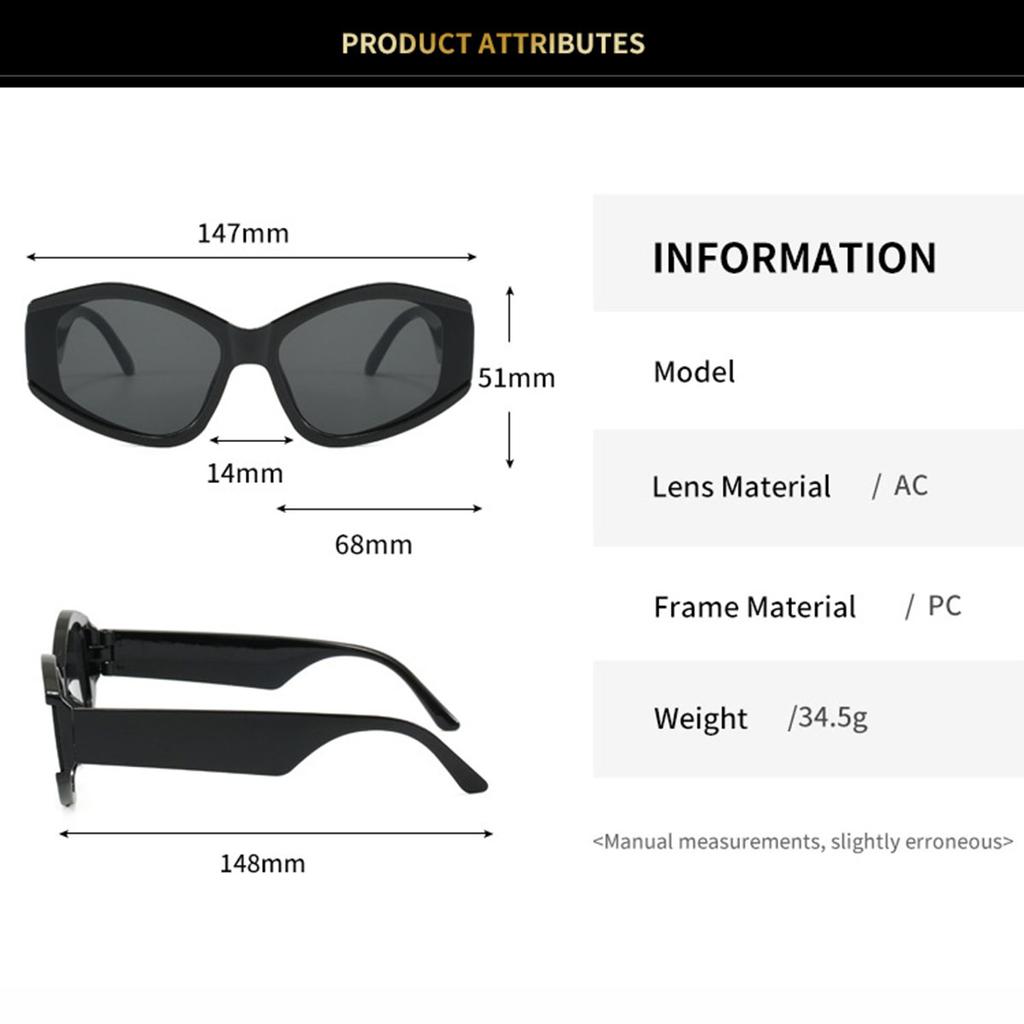 Cat's Eye Contrast Sunglasses Female Diamond-shaped Large Box Polygon Sunglasses Sunscreen Advanced Sunglasses