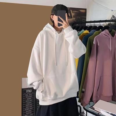 Pánská podzimní zimní mikina s velkou přední kapsou na jednobarevnou šňůrku