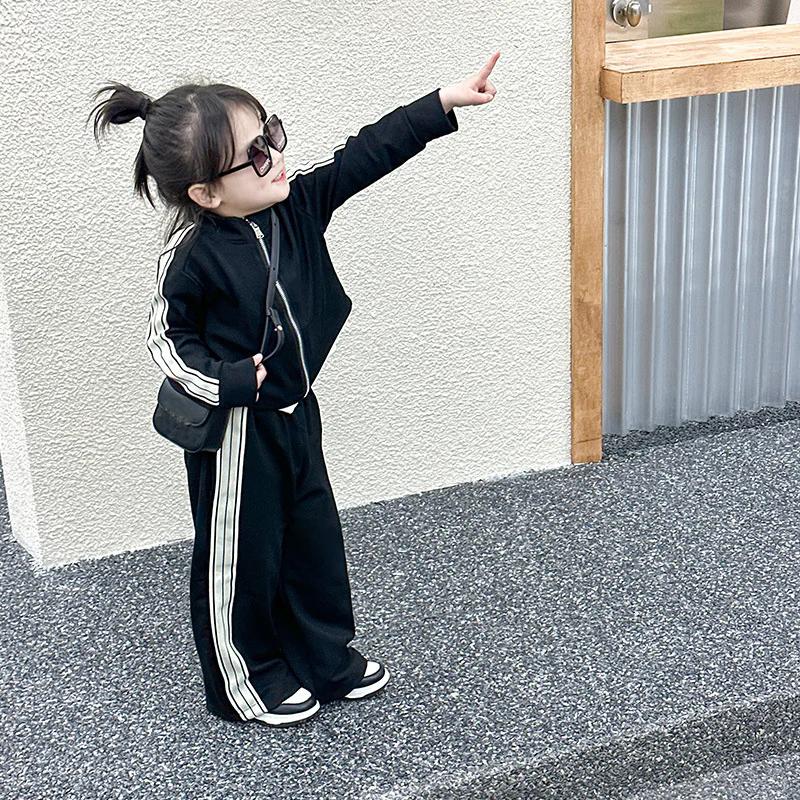 Spring Autumn Girls' Casual Sets Kids Long-sleeved Jacket+Pants 2Pcs Outfits Clothes Children Sports Suits
