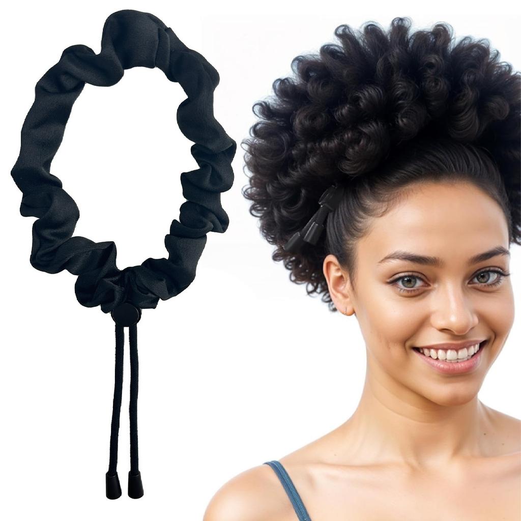 1PC Drawstring, Satin, Hairband, Extra Long, Fashion, Simulated Silk, Premium, Headpiece, African Puff Adjustable Headband