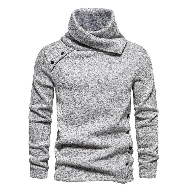 Men S Mock Turtleneck Knit Sweater Casual Solid Long Sleeve