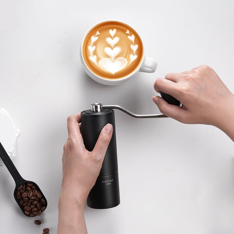 TIMEMORE Kuriko C3 ESP Coffee Adjustable Home Coffee Warranty Hand-Crank Grinder, Coarseness, Labor-Saving, Grinder, One-Year (C3 ESP-Black)
