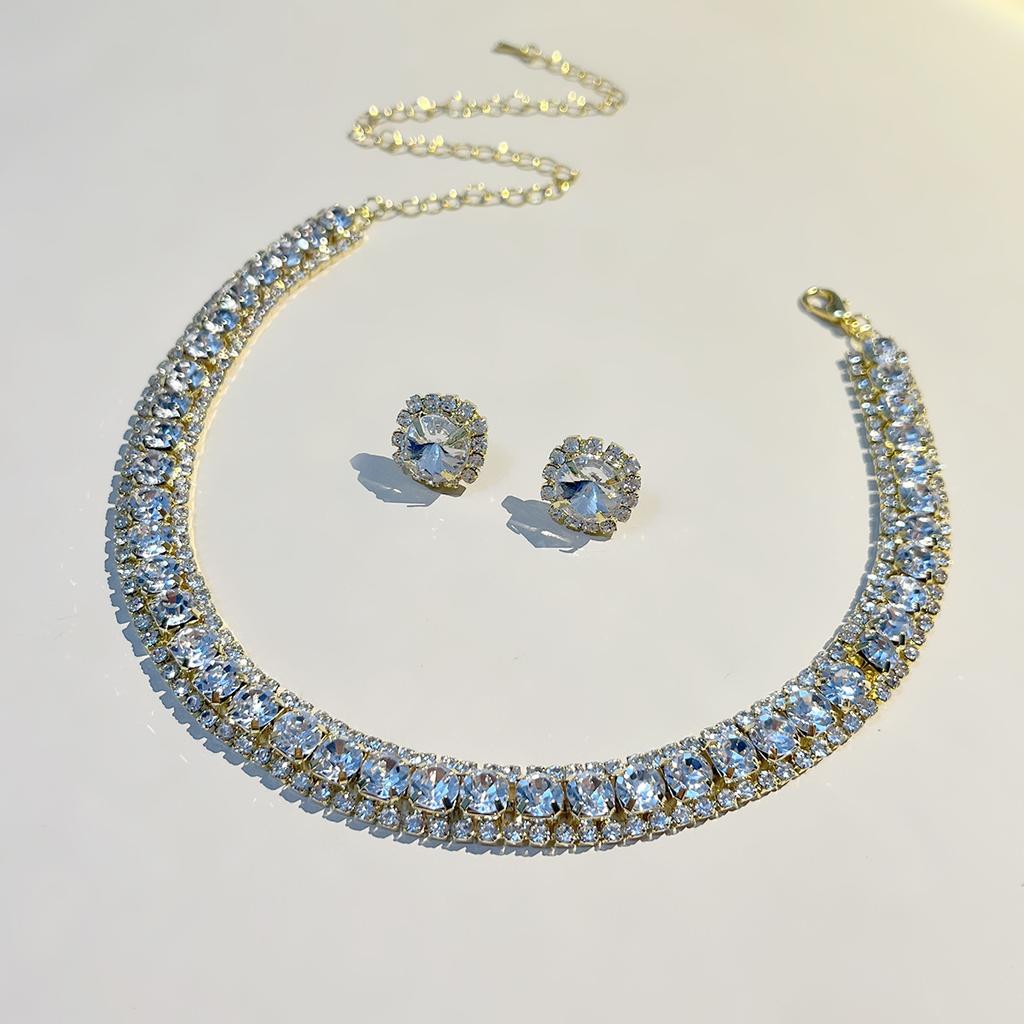 New Arrival Fashion Solid Color Zircon Heart Alloy Bamboo Chain Necklace for Women