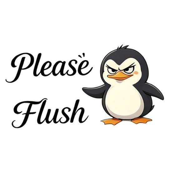 Cute Cartoon Animal Toilet Sticker Flush Please Toilet Tank Sticker Self-Adhesive PVC Bathroom Wall Decal for Washroom