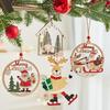 Nordic Wooden Christmas Ornaments: Cartoon Santa Claus & Snowman Pendants