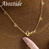 Atoztide Custom Name Necklace for Women with Heart Stainless Steel Jewelry Nameplate Choker Chain Personalized Birthday Gifts