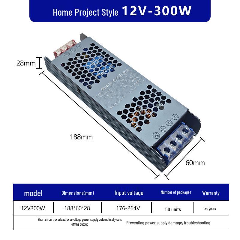 Ultra-thin Silent Indoor 220V To 24V LED Driver Transformer for Light Box, 60/400W, 12V Output