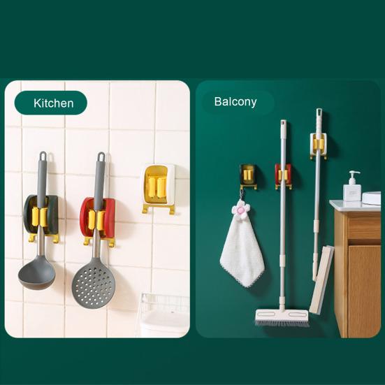 Wand-Montiert Mop Organizer Haushalt Wasserdichte Mop Lagerung Rack Stanzen Kostenloser Besen Aufhänger Haken Reinigung Werkzeug