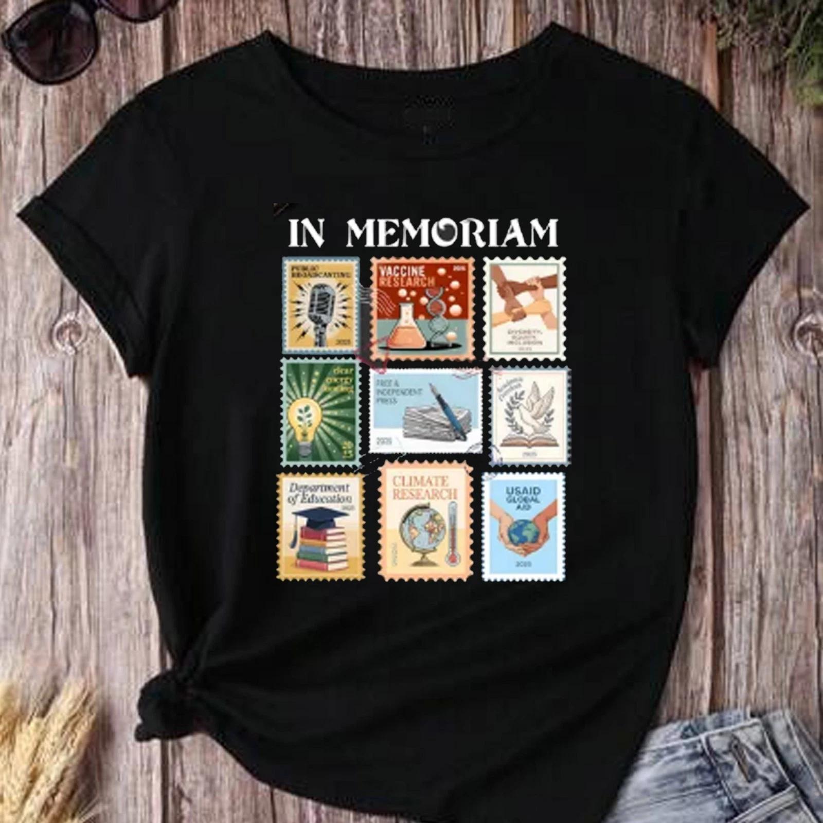 Retro In Memoriam Stamps T-Shirt 2026, Anti Fascism Tee, Resist Protest Shirt M