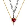 Heart and Sword Necklace - Couple Necklaces - 18k Gold Plated STAINLESS STEEL Zircon Crystal Ring Bracelet Necklace Jewelry Set