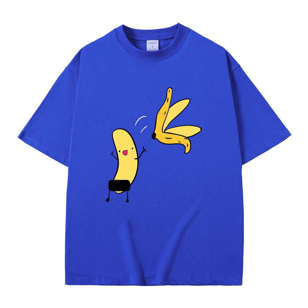 Banana Naked Funny Meme T Shirt Unisex Women Casual Cartoon Humor T-shirt Unisex's 100% Cotton Vintage Oversized Short Sleeve T-shirts