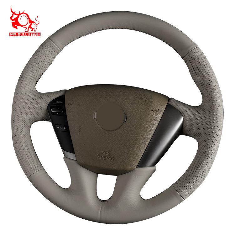 Car Accessories Interior Light Grey Leather Steering Wheel Cover for Nissan Murano Quest 2009 2011 2012 2013