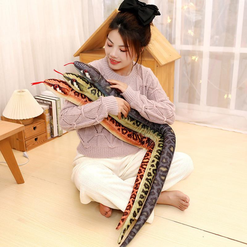 Realistic Large Snake Plush Toy For Kids Soft And Cuddly 120cm Pp Cotton Stuffed Animal