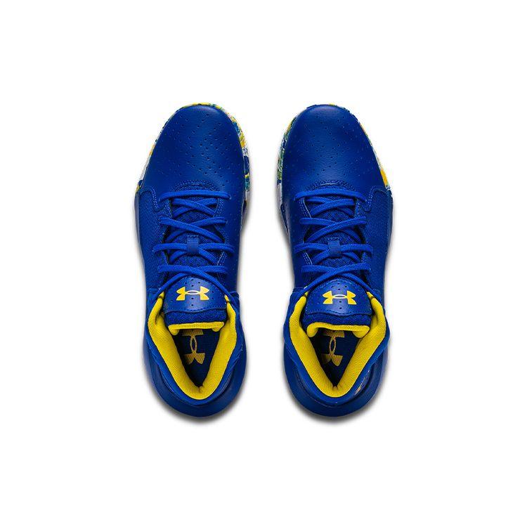 Under Armour Unisex UA Jet 21 Basketball Shoes Blue Yellow 3024260-400