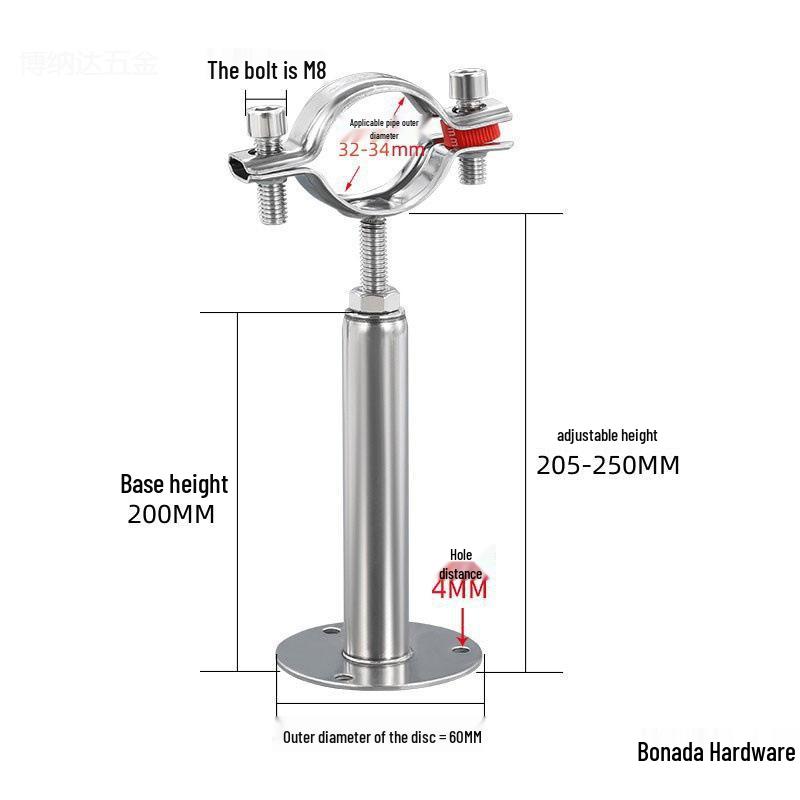 Stainless Steel Pipe Fixing Bracket Clamp for Gas and Water Pipes