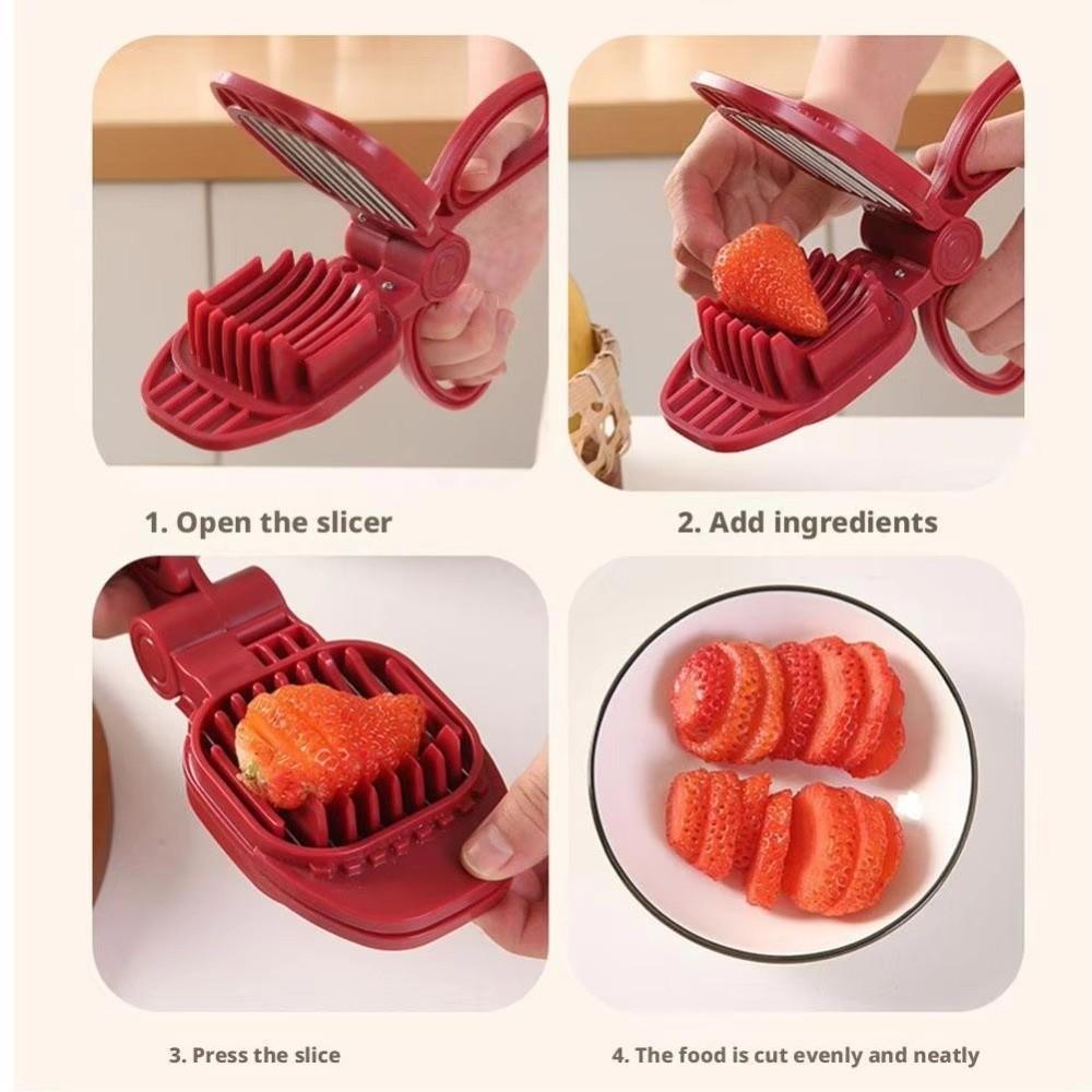 Ergonomic Design Vegetable Fruit Slicer Scissor Shaped Kitchen Gadget New Egg Slicer