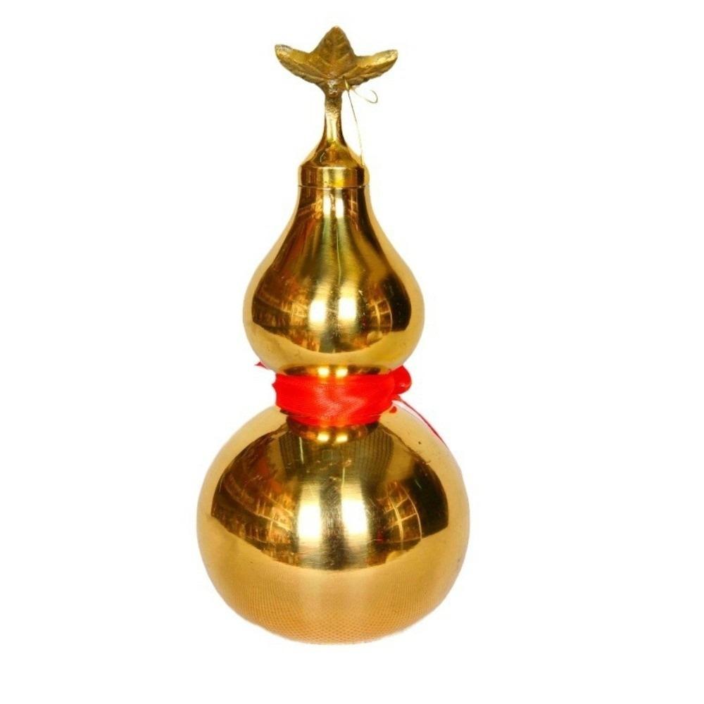 Smooth Copper Gourd Ornament 4/4.5 Inch Wealth Gourd Figurine Brass Gourd Statue  Fengshui