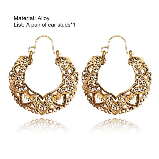 1 Pair Flower Shape Hollow Drop Earrings Geometrical Piercing Women Dangle Earrings Jewelry