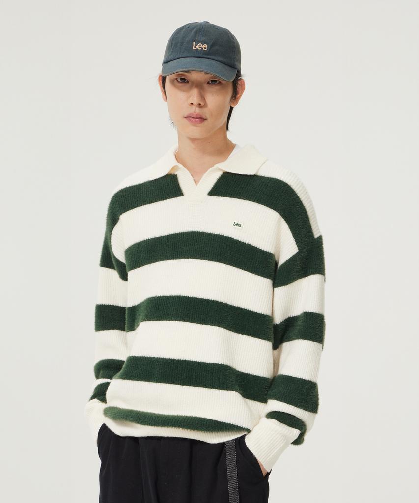 LEE Striped Collar Knit Green