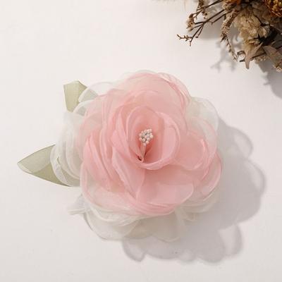 5PCS 3D Organza Flower Cloth Patches Multilayer Artificial Rose Cloth Applique DIY Crafts Handmade Materials Jewelry Accessories