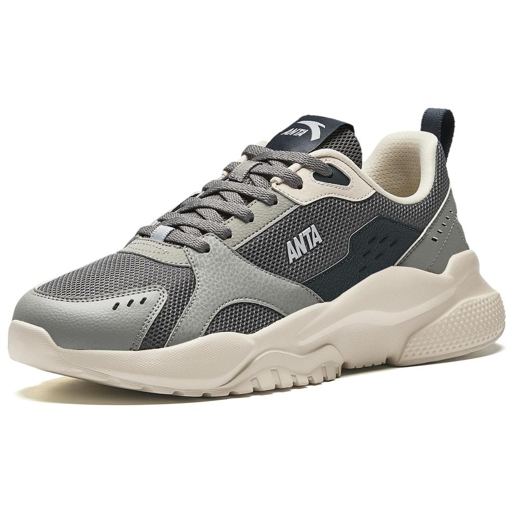 Anta Lifestyle Series Sports Slip-Resistant Durable Breathable Lightweight Low-Top Casual Shoes Men sneaker Gray Black 912518810-4