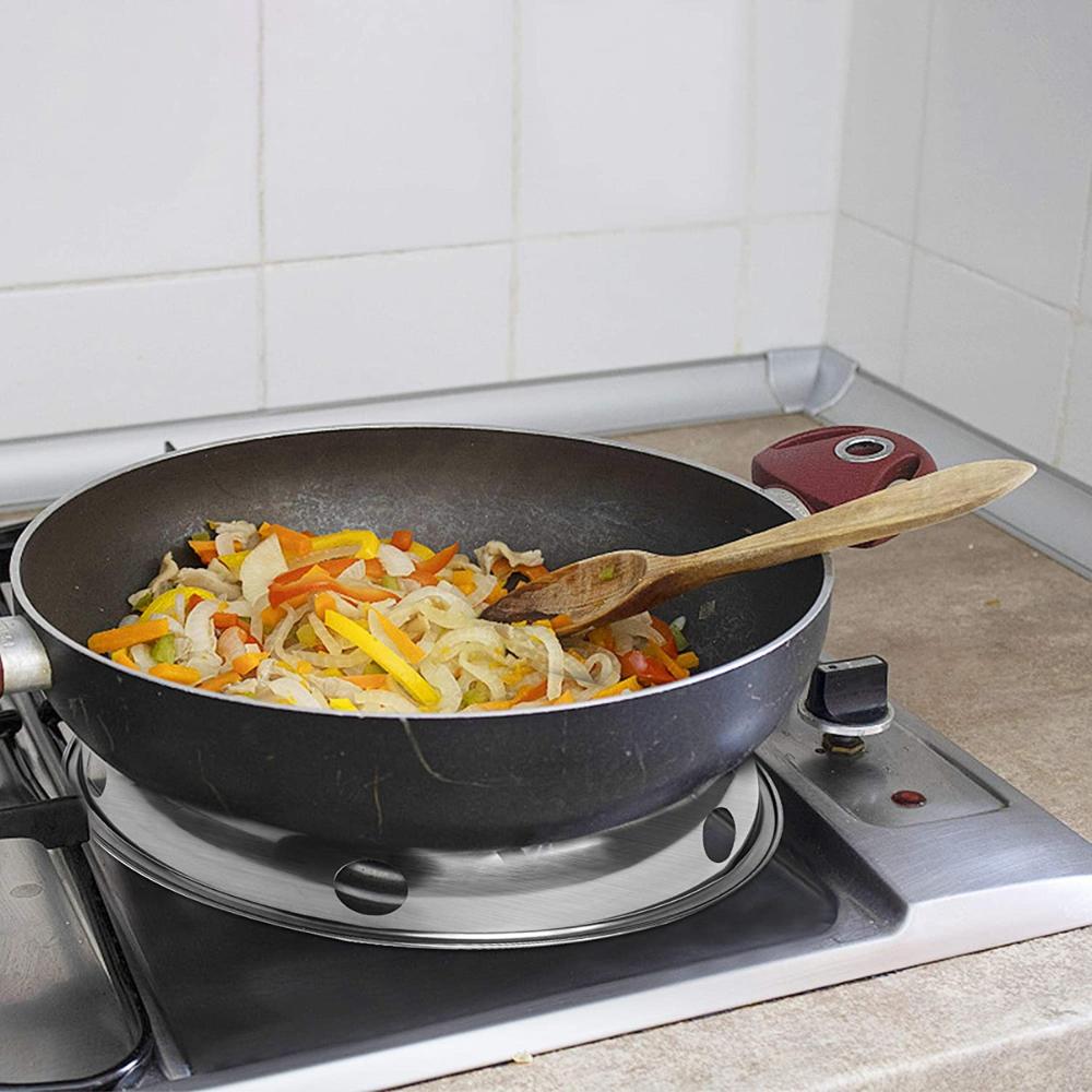 2Pcs Gas Cooker Reversible Support Stainless Steel Stove Rack Wok Ring Pan Stand Pots Holder