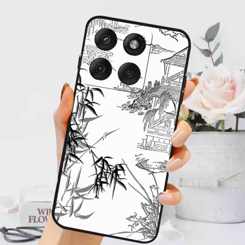 3D Emboss Cases For Edge 60 Fusion / Edge 60 Pro Relief Embossed Retro Silicone Back Cover For Edge 60 Stylus Black Funda 60 Pro