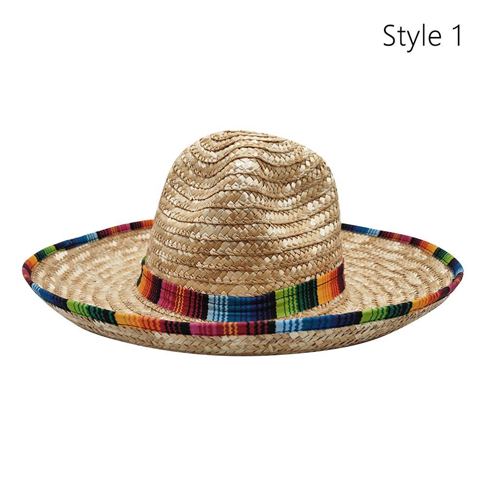 Mexikanischer Sombrero Hut Authentisches mexikanisches Kostüm Sonnenschutzkappen Retro Jazzhut für Damen & Herren