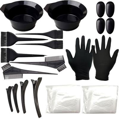 22-teiliges Haarfärbe-Färbeset Haartönungsschale Färbepinsel Ohrschützer Handschuhe Haarfärbeumhang für