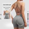 Seamless Peach Butt Yoga Bodysuit with Spaghetti Straps and Open Back