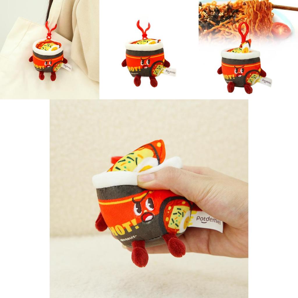 Cute Realistic Turkey Instant Noodle Plush Keychain Adorable Food Charm Accessory