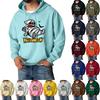 Men's Halloween Print Hooded Long Sleeve Sweatshirt with Pockets for Casual Wear