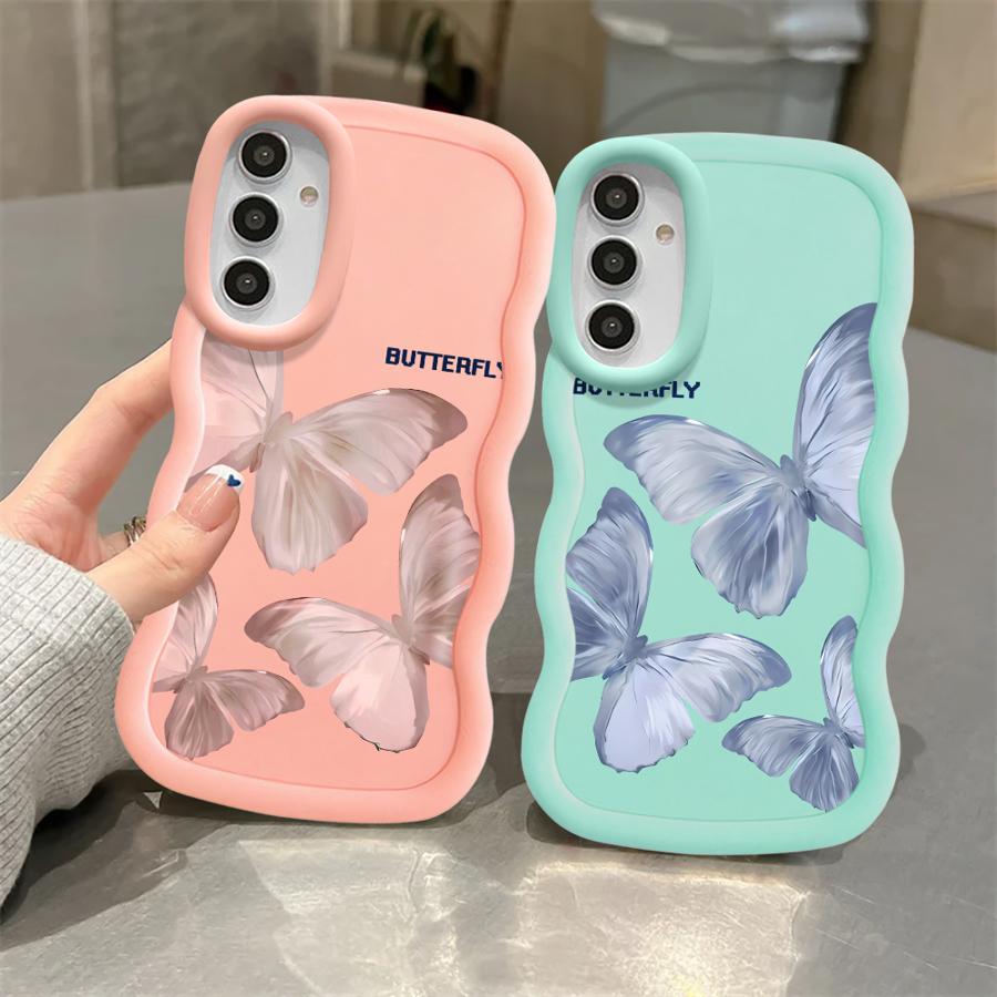 Weiche Handyhülle für Samsung Galaxy A12 A16 A11 A13 A15 A52 A21s A14 A03 A33 A23 A22 A05 A06 A53 A04 Mit Schmetterlingsdruck