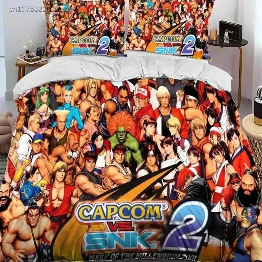3D Print Game King Of Fighters Retro Bedding Set Boys Girls Twin Queen Size Duvet Cover Pillowcase Bed Kids Adult