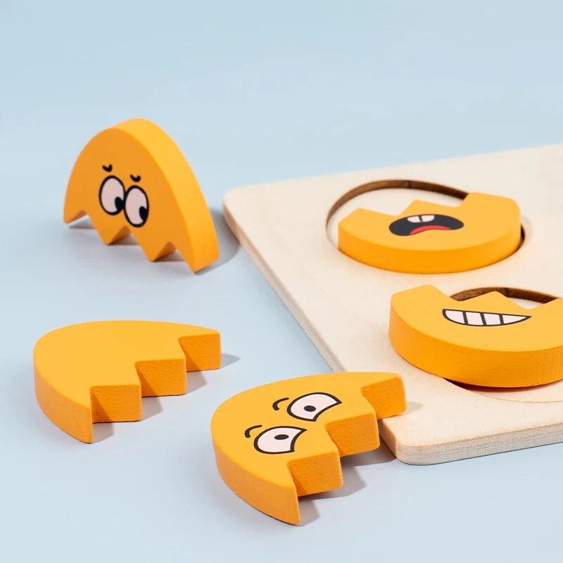 Wooden Expressions Egg Shaped Montessori Toy For Toddlers Preschool Kids' DIY Wooden Gifts Sensory Educational Toys