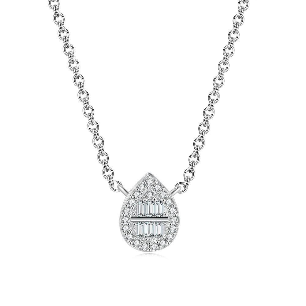 

Kpop Pendant Necklaces for Women Waterdrop Crystal Women s Choker Chain Gold Color Wedding Jewelry Accessories Wholesale N565