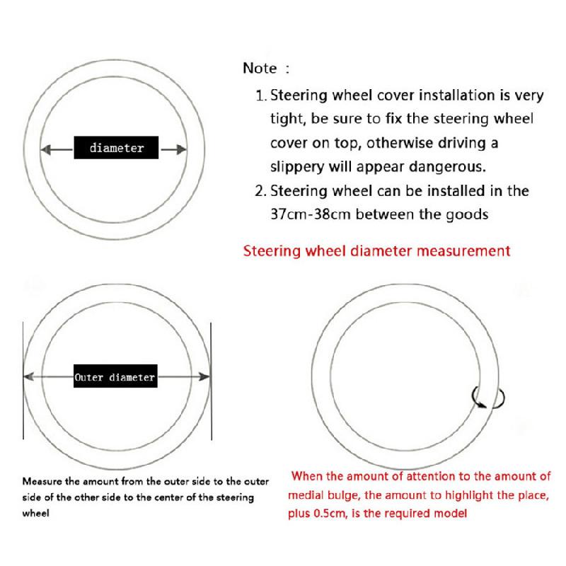 Universal 15" PU Leather Bling Steering Wheel Cover