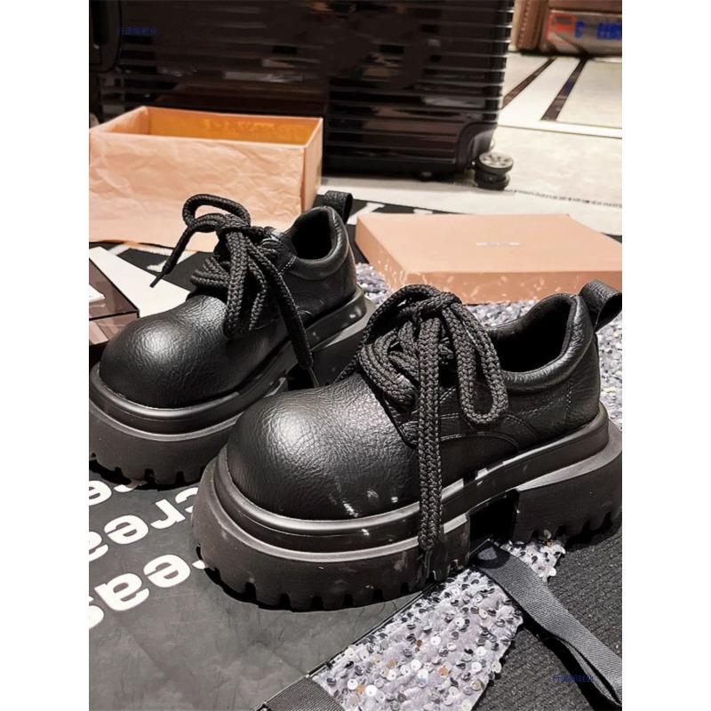 Soft Leather Big Head Derby Small Leather Shoes Women's Autumn New Platform Versatile Casual Retro Trendy Cool Mickey Single Shoes